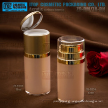 Innovative unique and interesting high quality round 50ml double layers plastic bottle airless cosmetic packaging